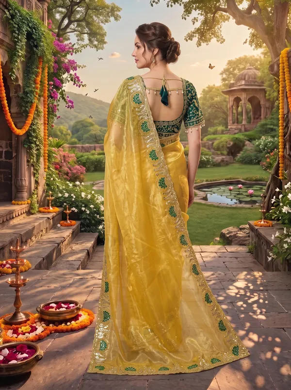 Women's_Georgette_Satin_Embroidered_Saree_with_Zari_&_Stitched_Blouse