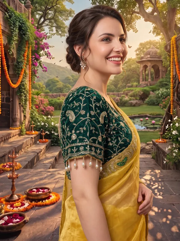 Women's_Georgette_Satin_Embroidered_Saree_with_Zari_&_Stitched_Blouse