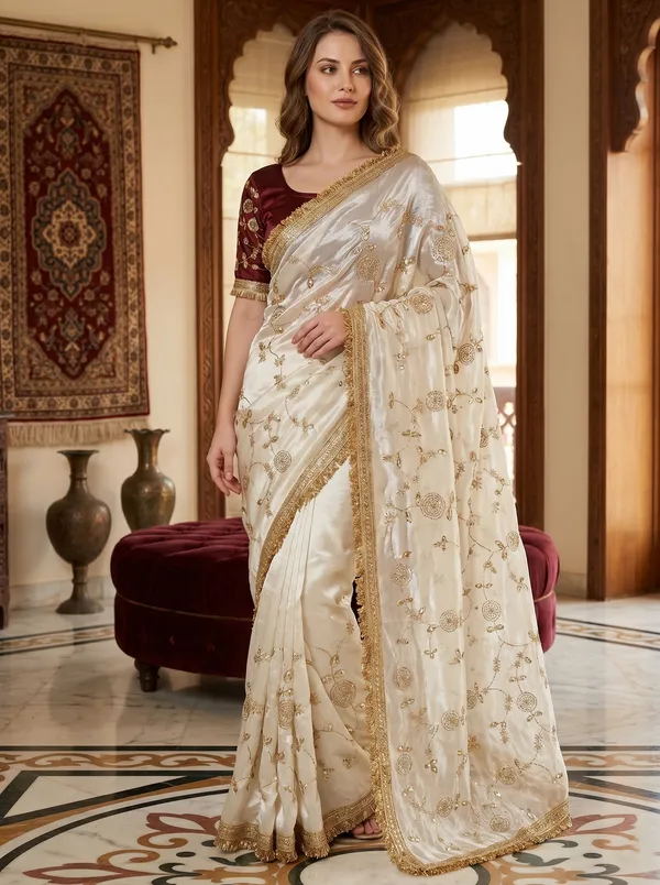 Off_White_Tissue_Satin_Silk_Saree_with_Sequence,_Bead_Work_&_Fringe_Lace