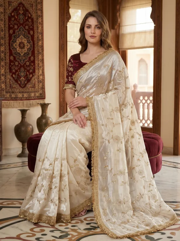 Off_White_Tissue_Satin_Silk_Saree_with_Sequence,_Bead_Work_&_Fringe_Lace