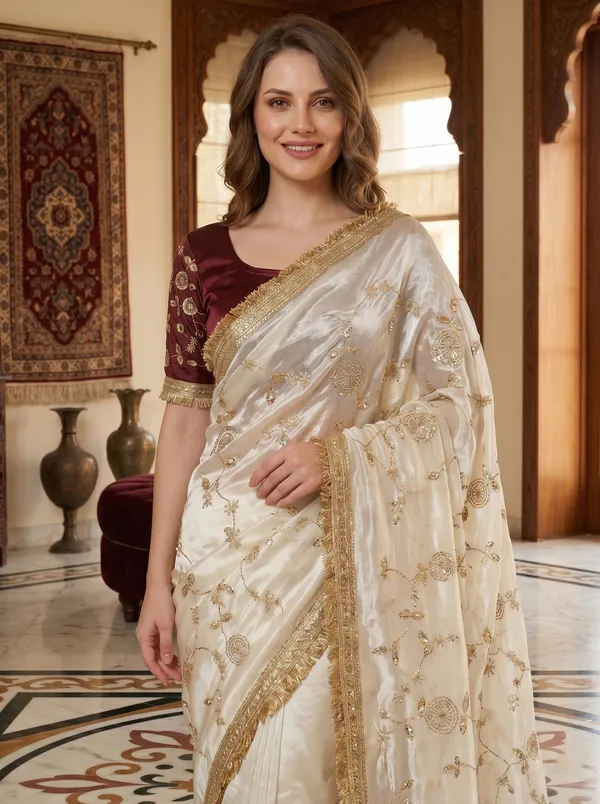 Off_White_Tissue_Satin_Silk_Saree_with_Sequence,_Bead_Work_&_Fringe_Lace