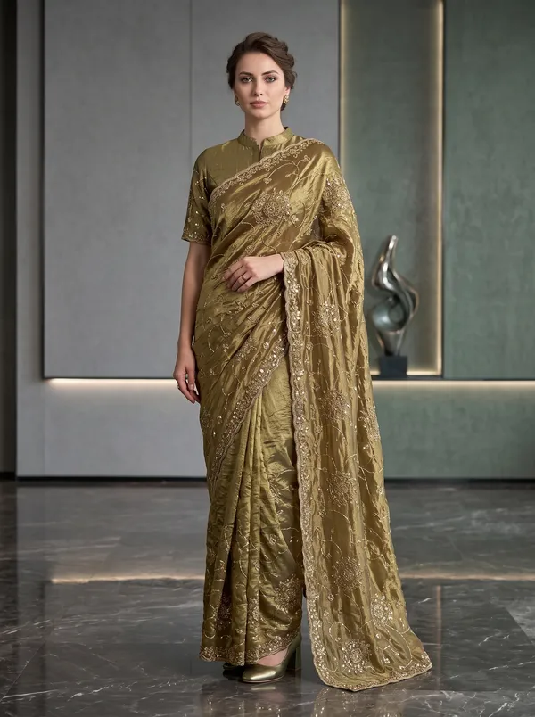 Georgette_Satin_Embroidered_Saree_with_Zari,_Sequence_and_Beads_Work