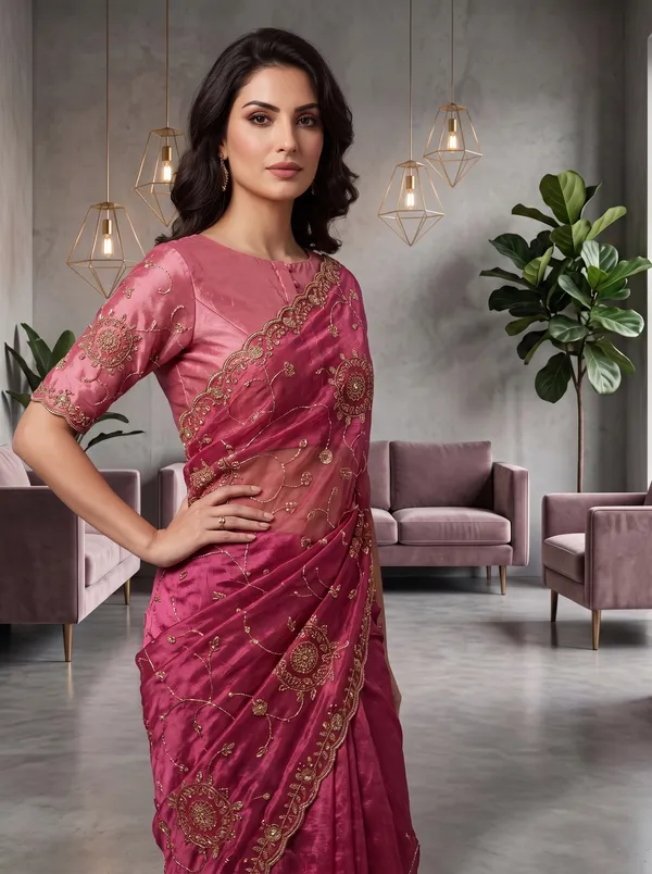 Georgette_Satin_Embroidered_Saree_with_Zari,_Sequence_and_Beads_Work