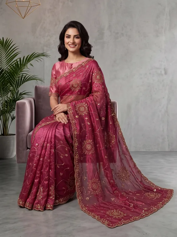 Georgette_Satin_Embroidered_Saree_with_Zari,_Sequence_and_Beads_Work