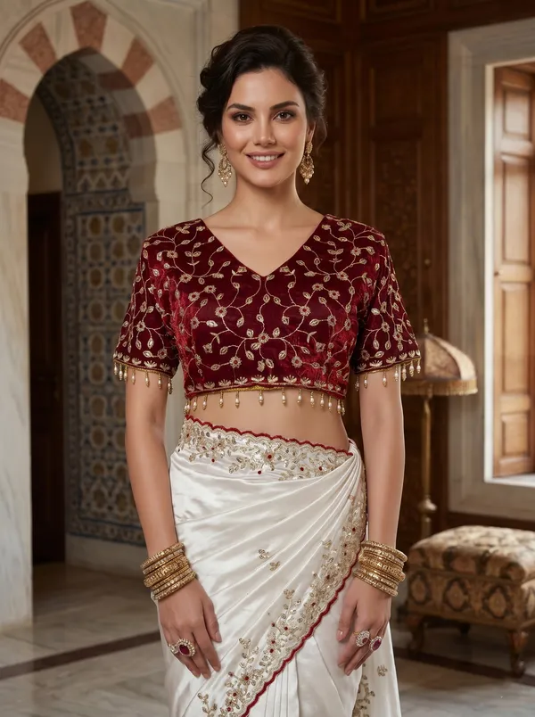 Off_White_Satin_Tissue_Silk_Saree_with_Embroidery_Ready_to_Wear_Blouse
