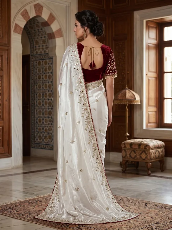 Off_White_Satin_Tissue_Silk_Saree_with_Embroidery_Ready_to_Wear_Blouse