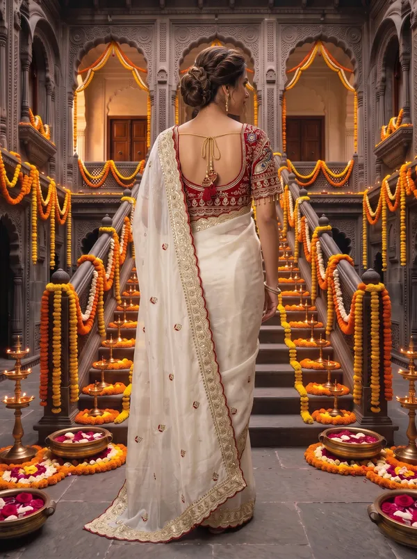 Off-White_Georgette_Silk_Embroidered_Saree_with_Stitched_Blouse
