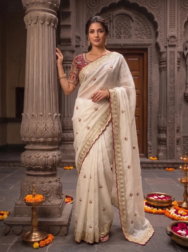 Off-White_Georgette_Silk_Embroidered_Saree_with_Stitched_Blouse