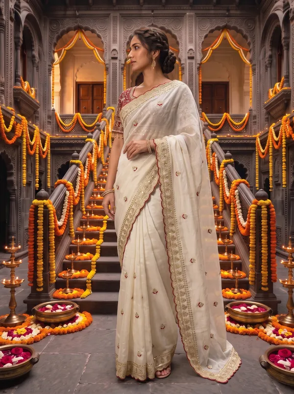 Off-White_Georgette_Silk_Embroidered_Saree_with_Stitched_Blouse