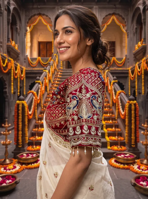 Off-White_Georgette_Silk_Embroidered_Saree_with_Stitched_Blouse