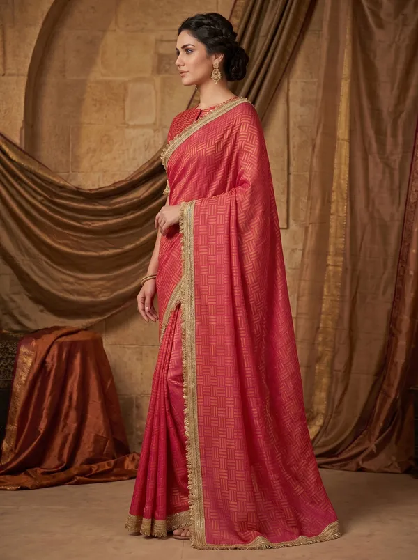 Pink_Jacquard_Satin_Tissue_Silk_Saree_with_Golden_Kiran_Border