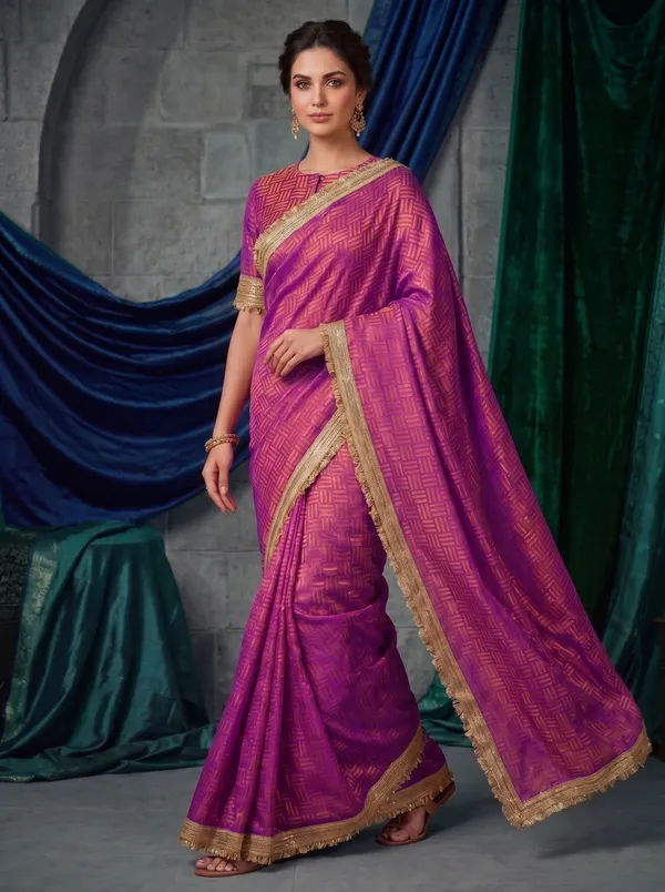 Purple_Jacquard_Satin_Tissue_Silk_Saree_with_Kiran_Fringed_Border