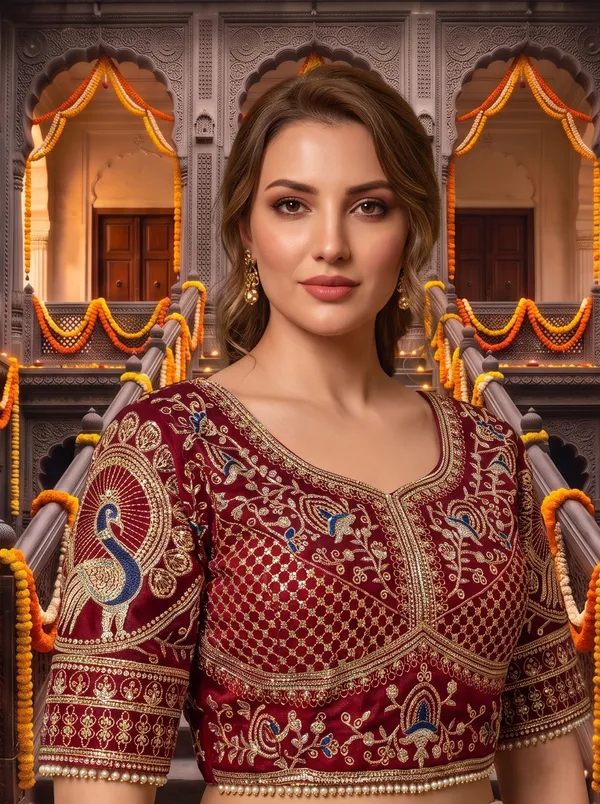 Off-White_Georgette_Silk_Embroidered_Saree_with_Stitched_Blouse