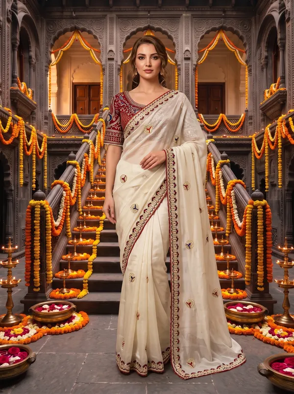 Off-White_Georgette_Silk_Embroidered_Saree_with_Stitched_Blouse