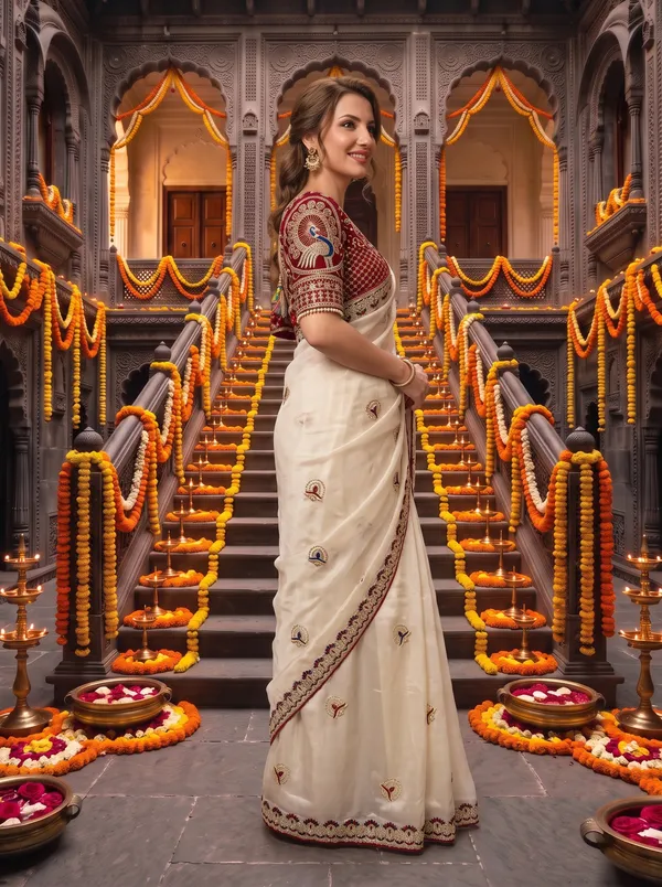 Off-White_Georgette_Silk_Embroidered_Saree_with_Stitched_Blouse