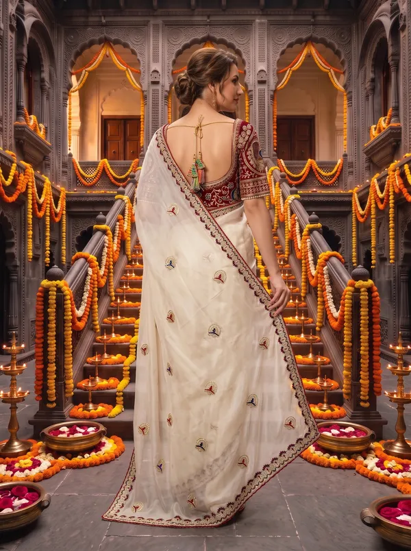 Off-White_Georgette_Silk_Embroidered_Saree_with_Stitched_Blouse