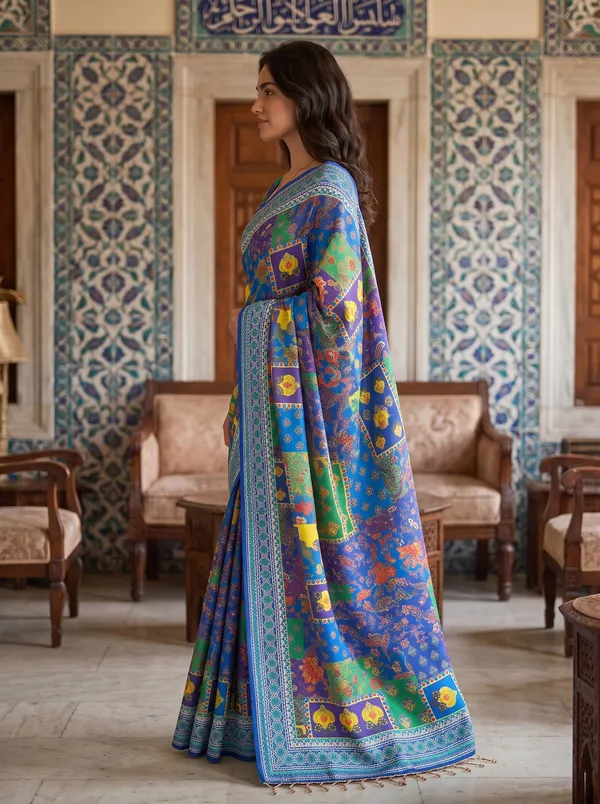 Multicolor_Digital_Printed_Chinon_Saree_with_Glass_Beads_Tassels