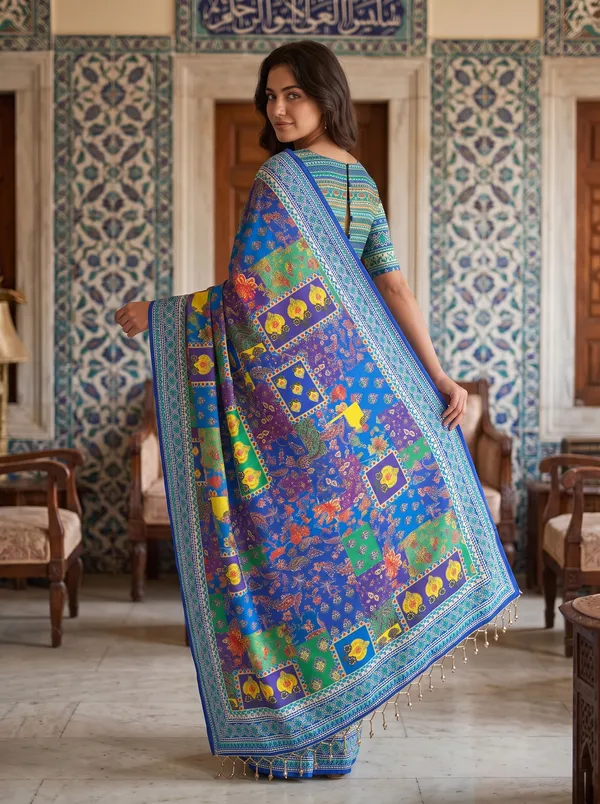 Multicolor_Digital_Printed_Chinon_Saree_with_Glass_Beads_Tassels