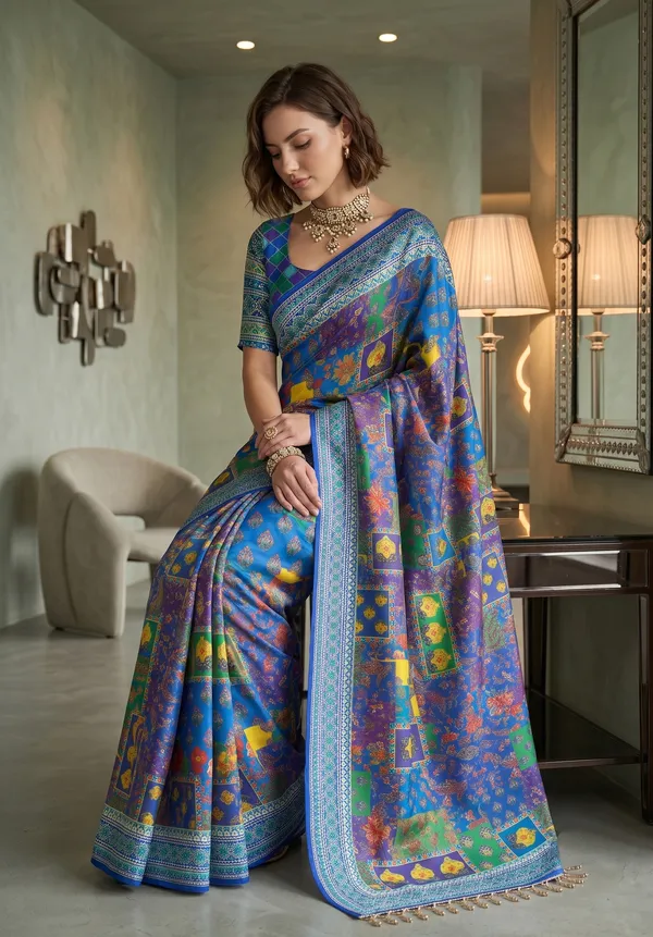 Multicolor_Digital_Printed_Chinon_Saree_with_Glass_Beads_Tassels