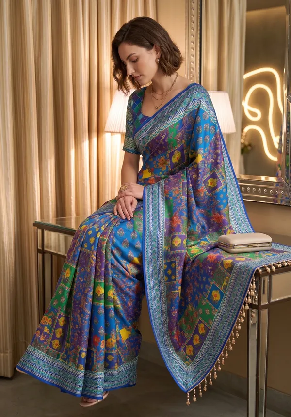 Multicolor_Digital_Printed_Chinon_Saree_with_Glass_Beads_Tassels
