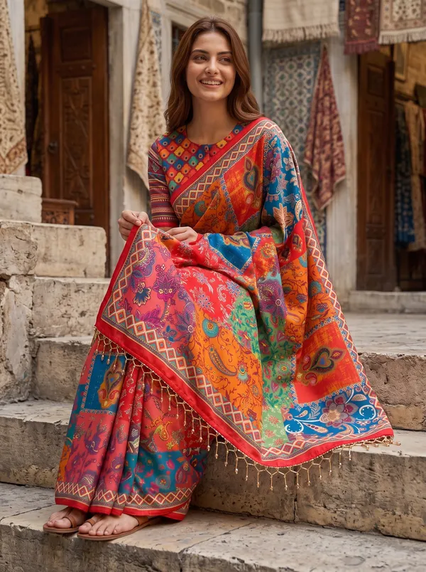 Women's_Multi_Digital_Printed_Chinon_Saree_with_Glass_Bead_Tassels