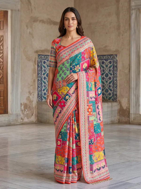 Women's_Chinon_Digital_Printed_Saree_with_Real_Glass_Beads_Tassels