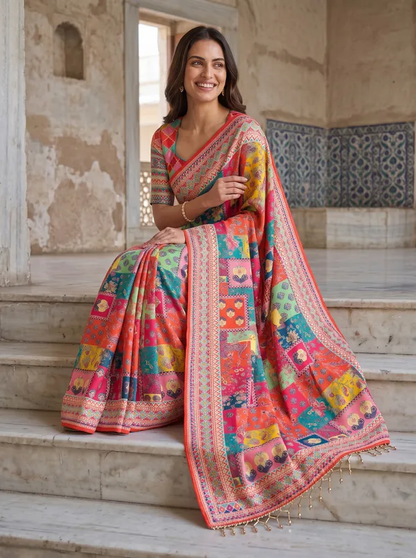 Women's_Chinon_Digital_Printed_Saree_with_Real_Glass_Beads_Tassels