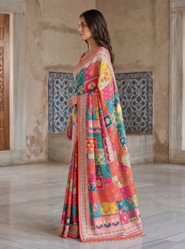 Women's_Chinon_Digital_Printed_Saree_with_Real_Glass_Beads_Tassels
