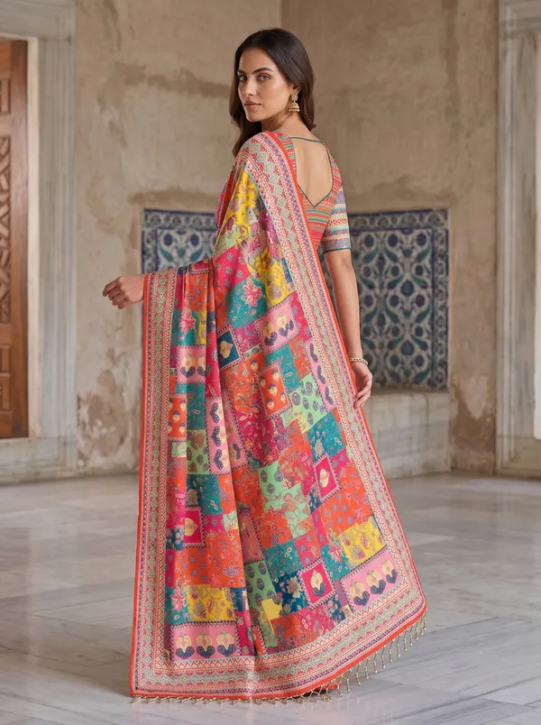 Women's_Chinon_Digital_Printed_Saree_with_Real_Glass_Beads_Tassels