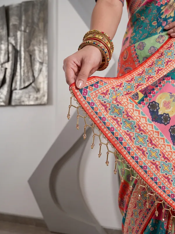 Women's_Chinon_Digital_Printed_Saree_with_Real_Glass_Beads_Tassels