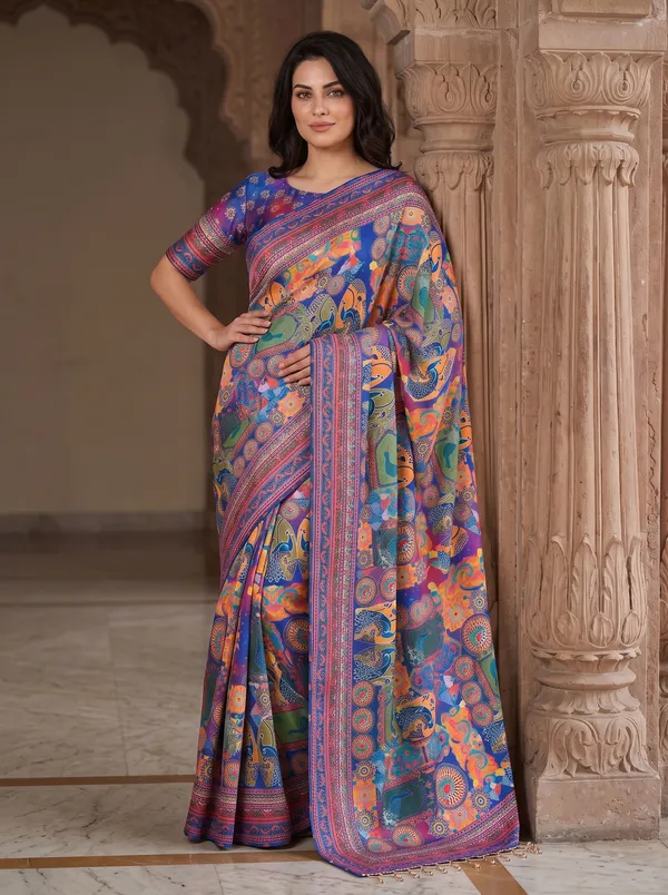 Chinon_Digital_Printed_Multi-Color_Saree_with_Glass_Beads_Tassels_&_Blouse