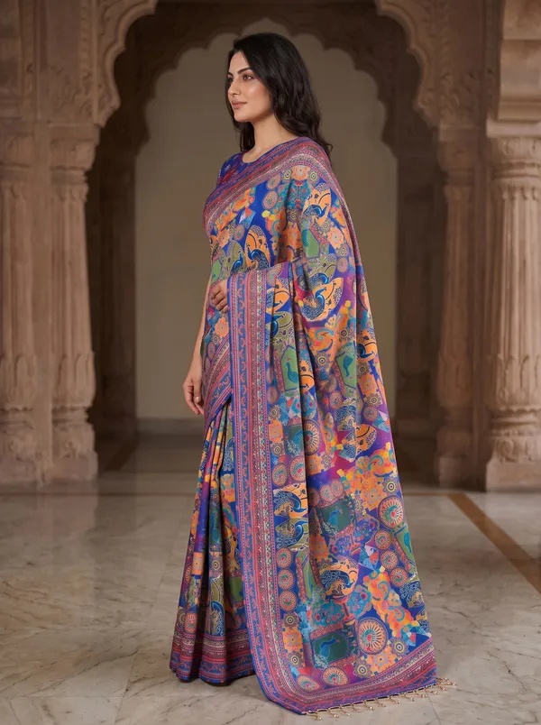 Chinon_Digital_Printed_Multi-Color_Saree_with_Glass_Beads_Tassels_&_Blouse