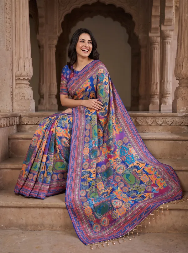 Chinon_Digital_Printed_Multi-Color_Saree_with_Glass_Beads_Tassels_&_Blouse