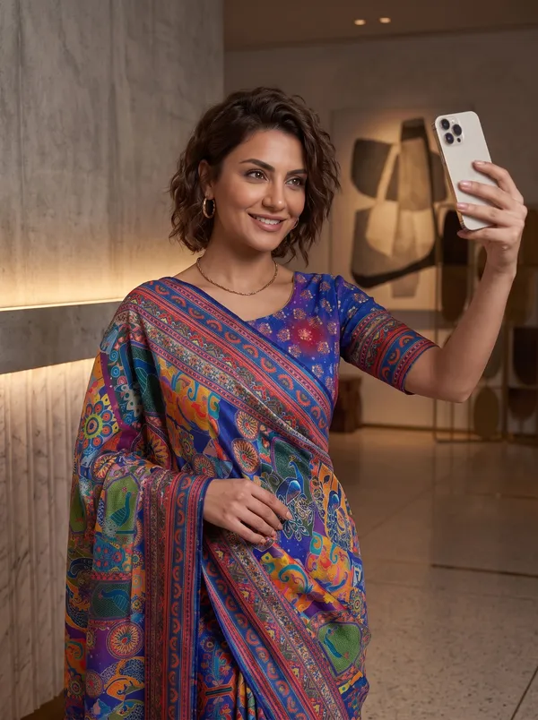 Chinon_Digital_Printed_Multi-Color_Saree_with_Glass_Beads_Tassels_&_Blouse