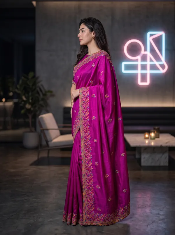 Georgette_Chinon_Saree_with_Colorful_Floral_Embroidery