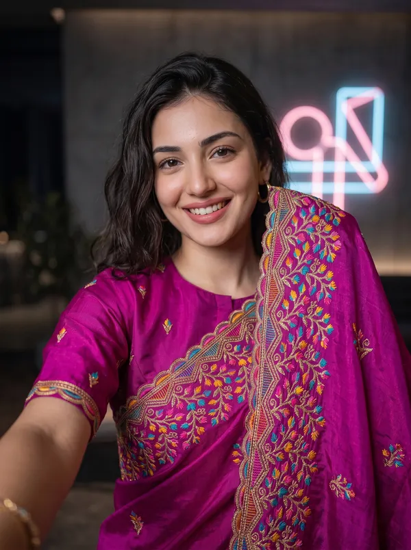 Georgette_Chinon_Saree_with_Colorful_Floral_Embroidery