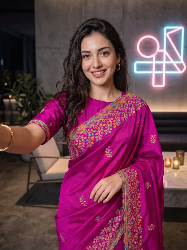 Georgette_Chinon_Saree_with_Colorful_Floral_Embroidery