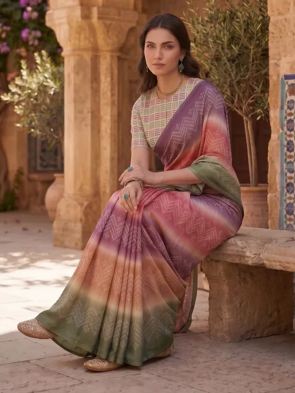 Multi-Color_Ombre_Printed_Tissue_Satin_Silk_Saree