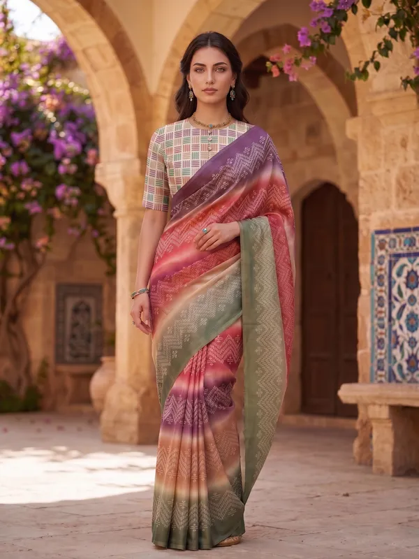 Multi-Color_Ombre_Printed_Tissue_Satin_Silk_Saree