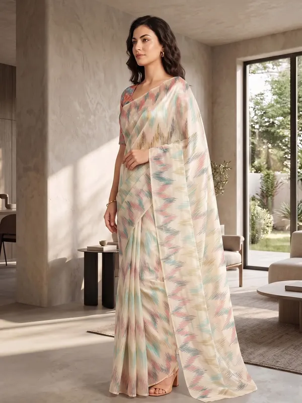 Off_White_Multi-color_Tissue_Satin_Silk_Printed_Saree