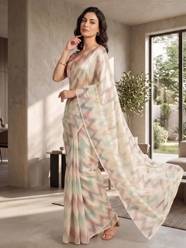 Off_White_Multi-color_Tissue_Satin_Silk_Printed_Saree
