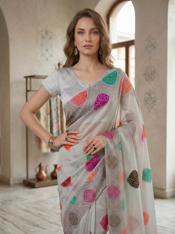 Light_Grey_Tissue_Satin_Silk_Bandhani_Printed_Saree