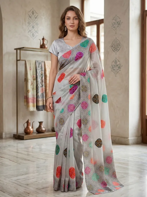 Light_Grey_Tissue_Satin_Silk_Bandhani_Printed_Saree