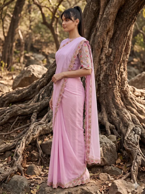 Pink_Ready-to-Wear_Georgette_Saree_with_Beads_&_Sequin_Embroidery_Work
