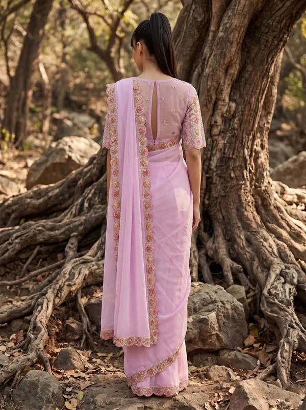 Pink_Ready-to-Wear_Georgette_Saree_with_Beads_&_Sequin_Embroidery_Work