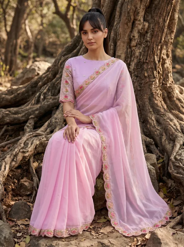 Pink_Ready-to-Wear_Georgette_Saree_with_Beads_&_Sequin_Embroidery_Work