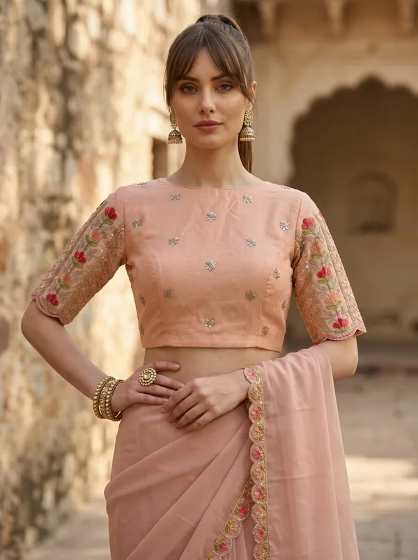 Peach_Georgette_Ready-to-Wear_Saree_with_Beads_&_Sequin_Embroidery_Work