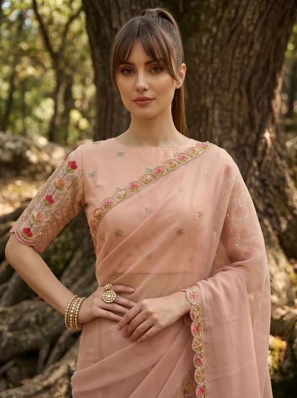 Peach_Georgette_Ready-to-Wear_Saree_with_Beads_&_Sequin_Embroidery_Work