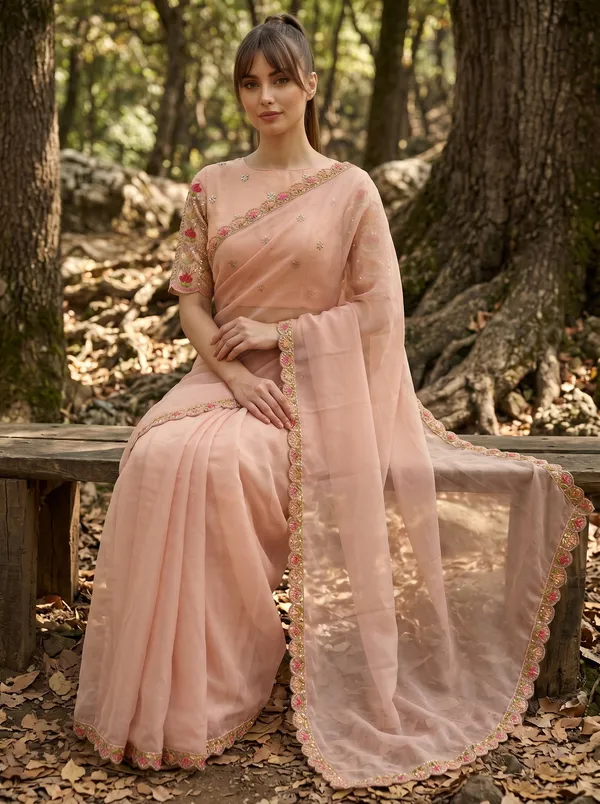 Peach_Georgette_Ready-to-Wear_Saree_with_Beads_&_Sequin_Embroidery_Work