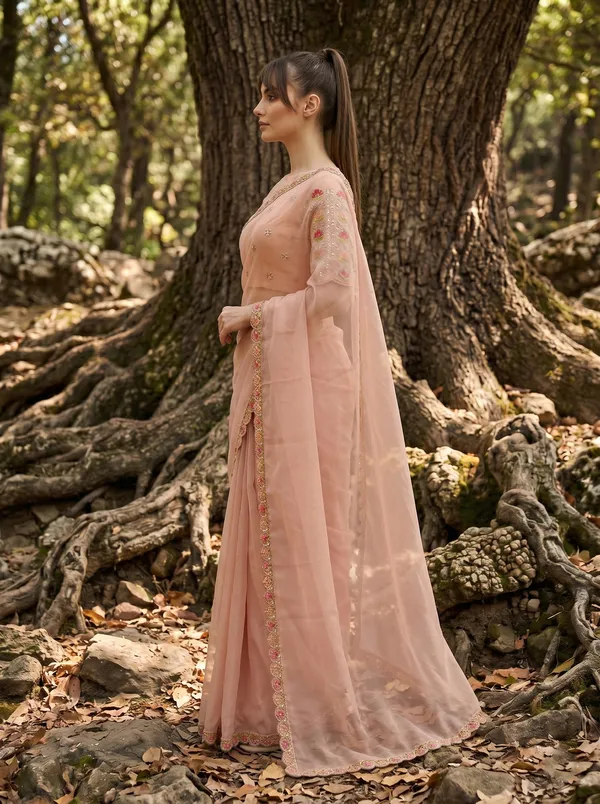Peach_Georgette_Ready-to-Wear_Saree_with_Beads_&_Sequin_Embroidery_Work